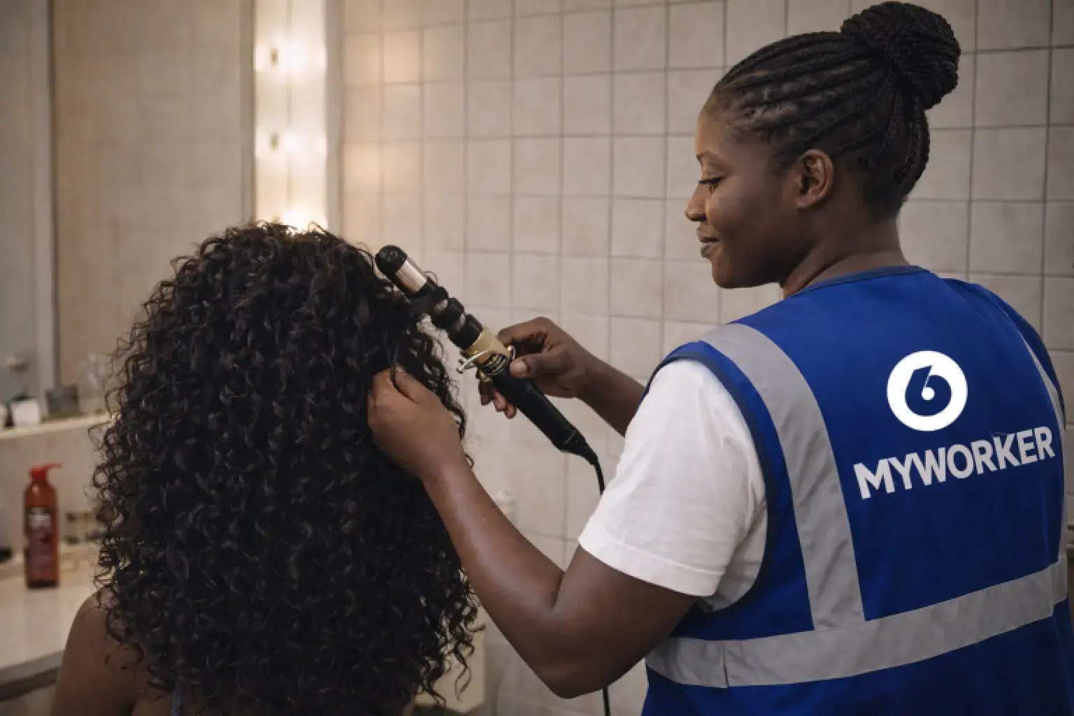 Pose de perruque plus boucle