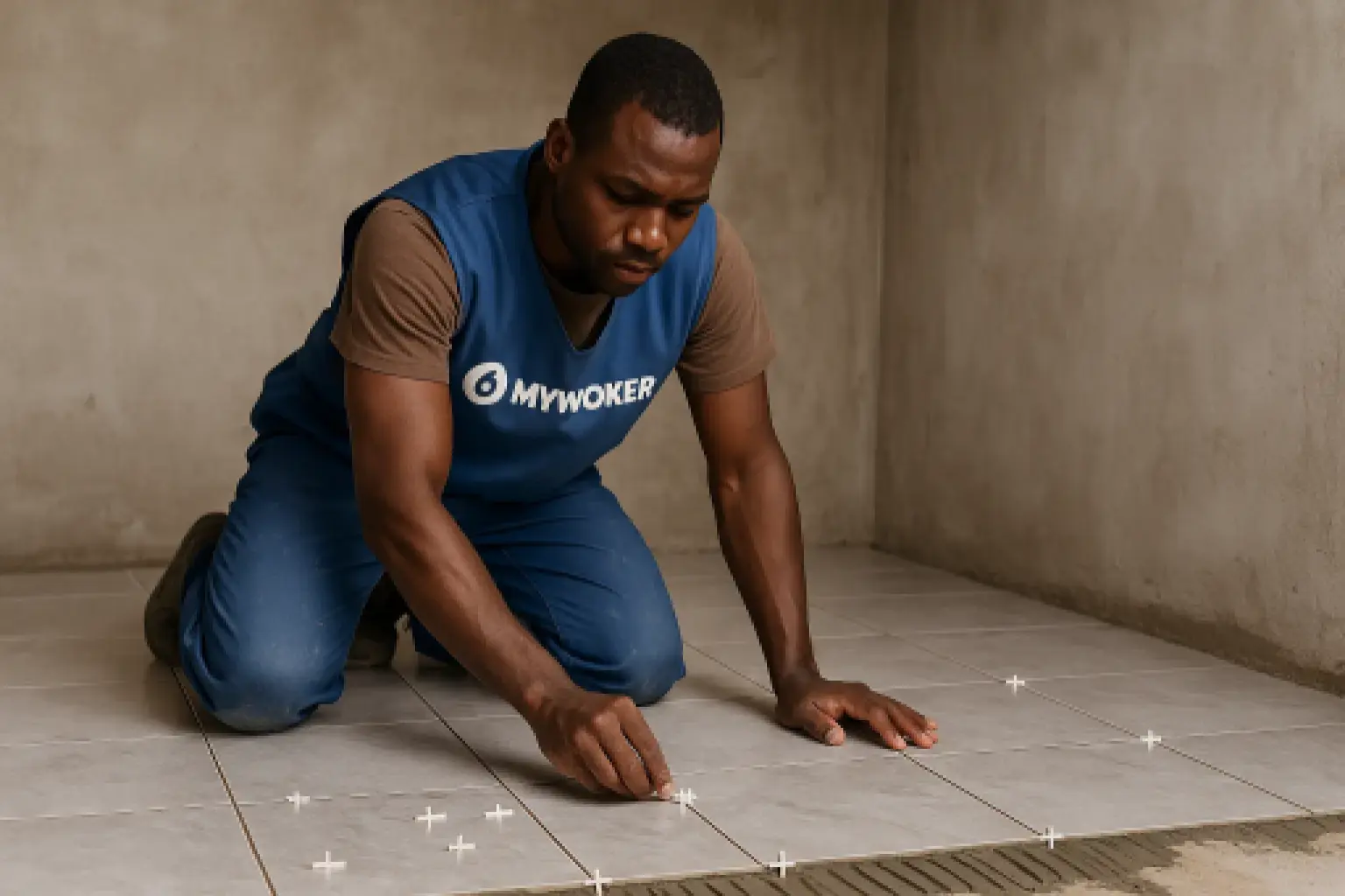 Pose carrelage au sol - Surface standard : 1m²